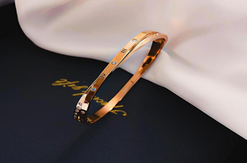 

Bangle Korean Fashion Niche Network Temperament Cold Wind Red Roman Digital Bracelet Rose Gold Simple Female8574564