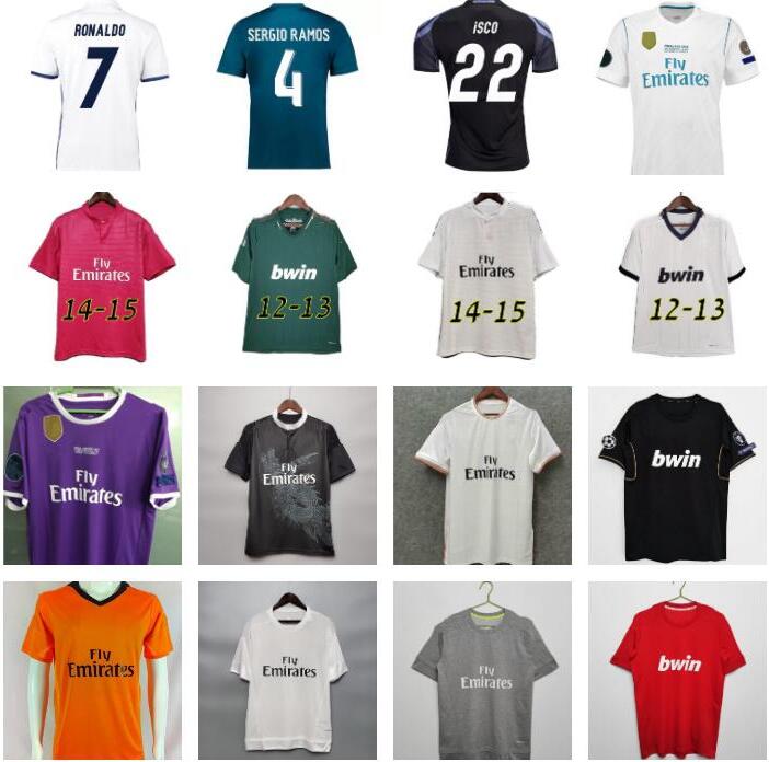 

Real Madrids Retro Soccer Jerseys 2013 2014 2015 2016 2017 2018 Finals Football Shirt BENZEMA RONALDO KAKA ZIDANE SERGIO RAMOS MODRIC BALE Vintage 11 12 13 14 15 16 17 18