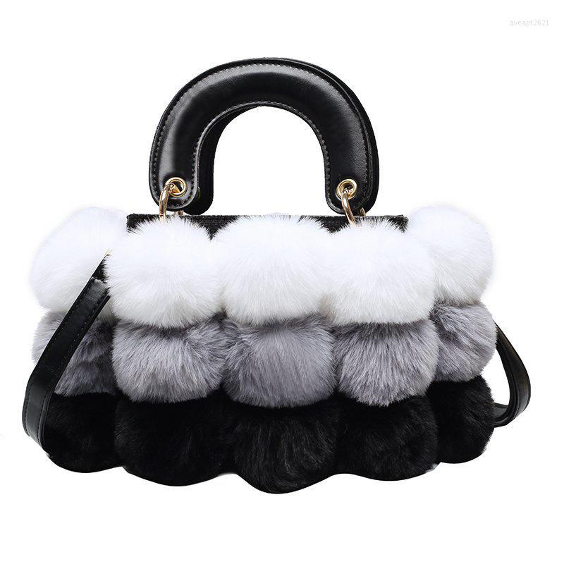 

Evening Bags Colored Faux Fur Stitching Pu Leather Purses And Handbags For Women Fashion Shoulder Bag Crossbody Female Luxury Designer, Style g