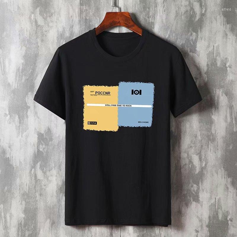 

Men's T Shirts Summer Men Clothing T-shirt Streetwear Cotton Print Tops Tee Homme Minimalist Casual Mens Shirt, 06 black