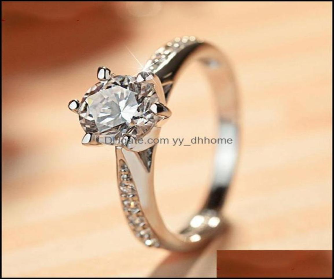 

Couple Rings Jewelry Hbp Fashion Ring Luxury New Hand Decoration Womens Micro Set 8Heart 8Arrow Super Flash 6Claw Commemorative2061569