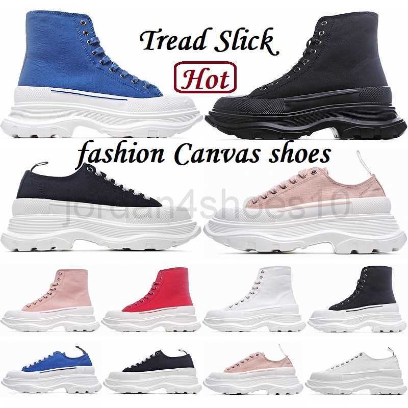 

2023 fashion casual Shoe oversizeds tread slick lace up luxurys designer colors espadrille sole high platform white mens womens canvas shoes sneakers 34-45 5.0