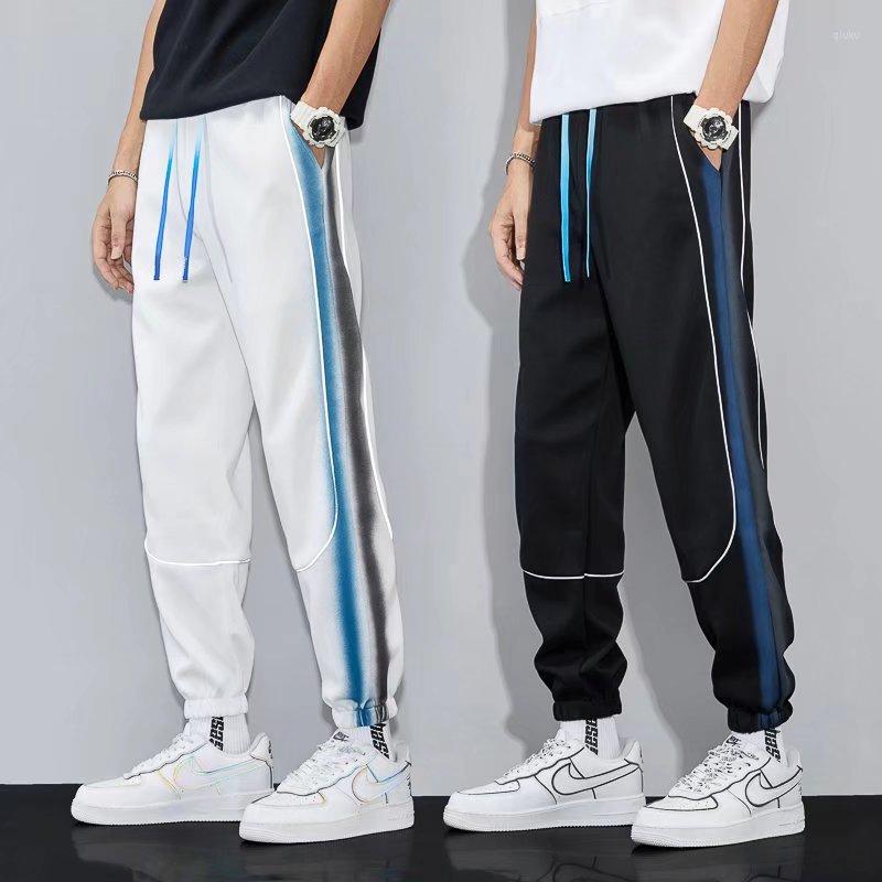 

Men's Pants Streetwear Casual Men Ribbons Jogging Harem Male Slim Fit Spring Cargo Multi-Pockets Women Trouser Kh60, 01