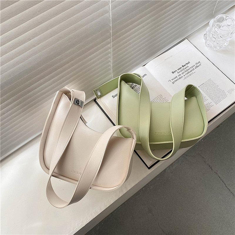 

Evening Bags Temperament Women's Simple Retro Printed Letters Pure Color Adjustable Shoulder Strap Trendy Bag, Beige