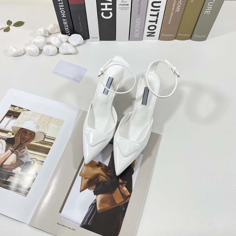 

Formal Shoes Luxury Designer Mid Heel Sandals Leather Lace up Back Half Glossy Leather up Back High Heels Rubber Partition Bag Bottom Upper 34-40, #8