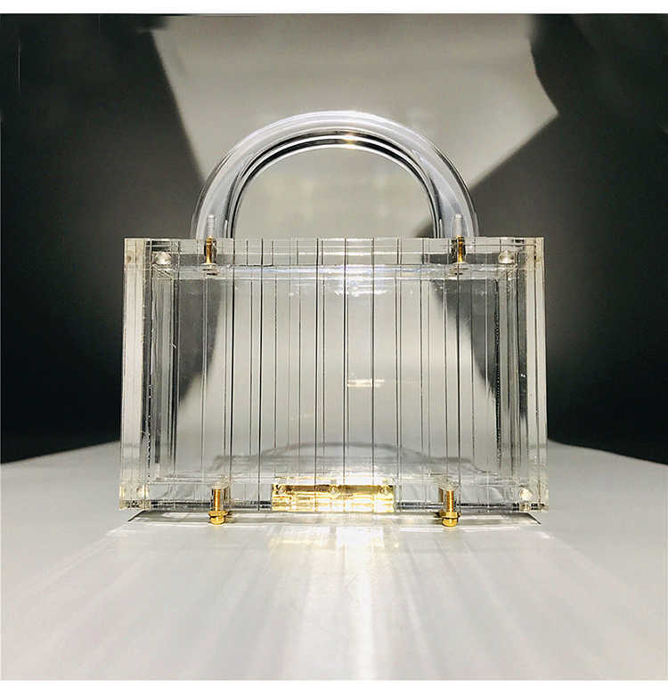 

Shoulder Bags Transparent Striped Acrylic Evening Bag Women 2023 New Top Handle Small Square Clutch Purse Female Crystal Handbag High Quality 230426, Clear