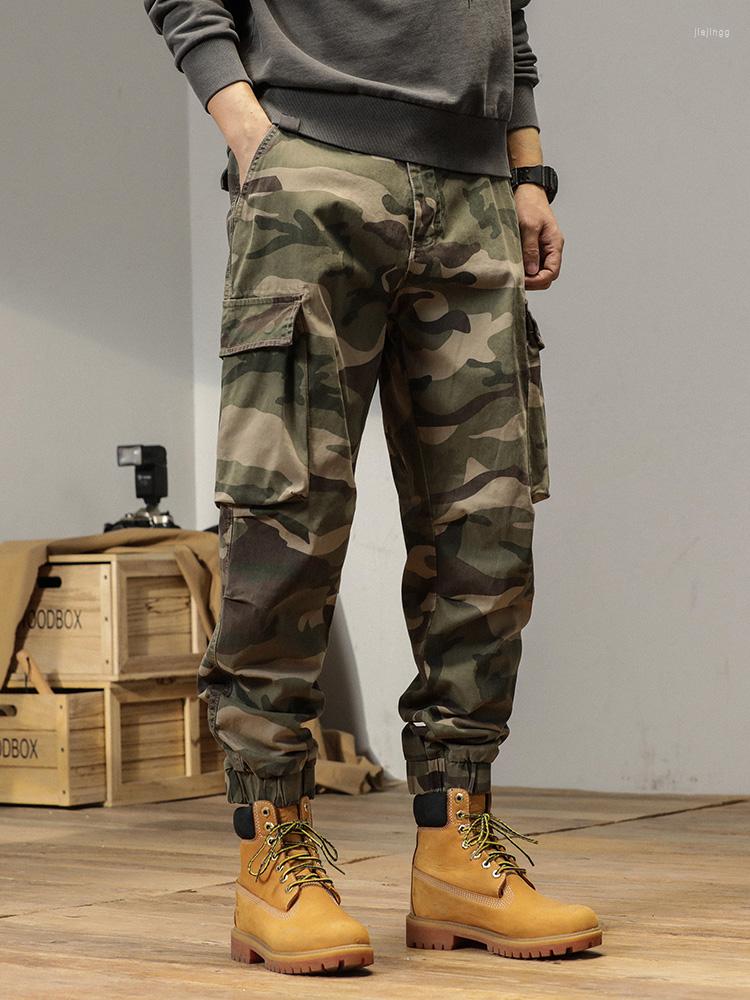 

Men's Pants Army Cotton Trousers Workwear Joggers Military Baggy Summer Tactical Spring Multi-pockets Camouflage Casual Men Cargo, Army green