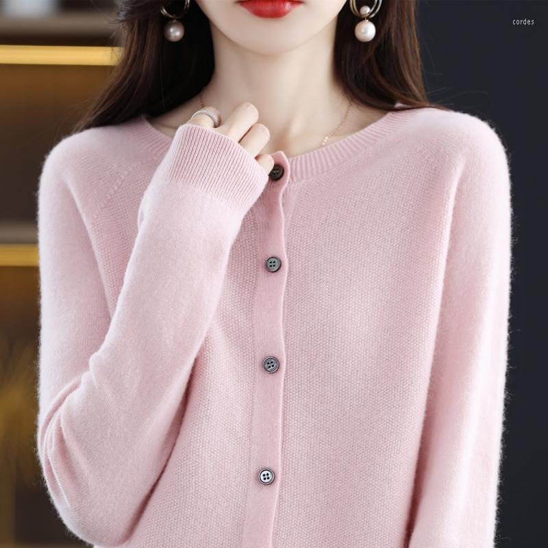 

Women's Sweaters Merino Sweater Women's First-line Ready-to-wear Cashmere Cardigan Solid Color Autumn And Winter Ladies' Top, Black