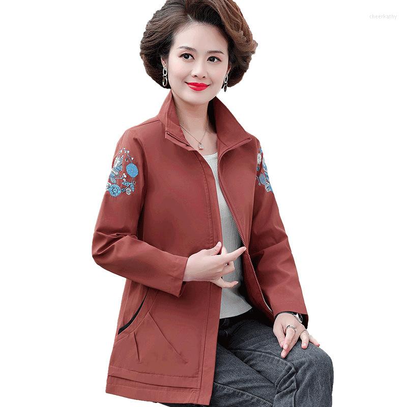 

Women's Trench Coats 2023 Spring Fall Mother's Middle-aged Women Casual Coat Fashion Mid-length Female Windbreaker 5XL A731, Khaki