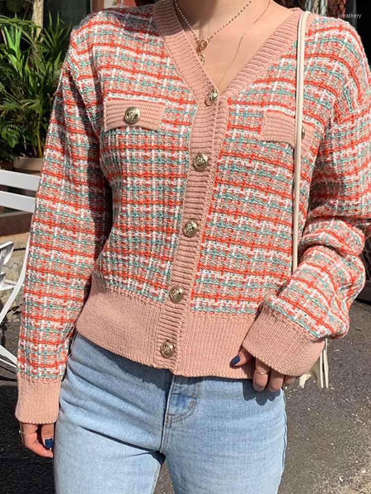

Women's Knits Vintage Knitted Cardigans Women's Sweater Kawaii Tweed Autumn Winter Korean Retro Knitwear Clothes Tops 2023