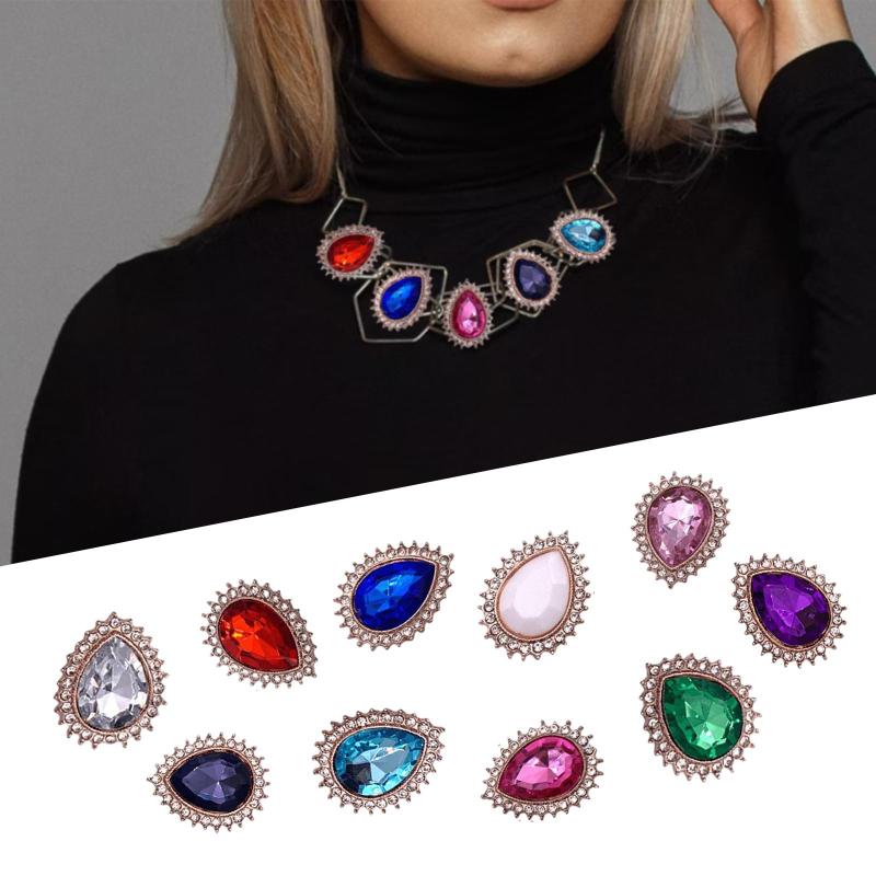 

Charms 10x Glitter Crystal Pendants Crafting Buttons Rhinestone For JewelryCharms