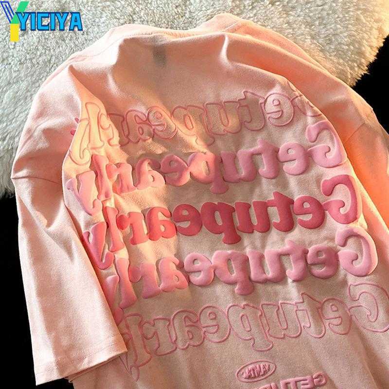

YICIYA Women's T Shirts Printing Stereogram Letter Summer Cotton Grunge Shirt Women Short Sleeve Casual T-shirts Woman Y2K Fashion Streetwear Tops, White