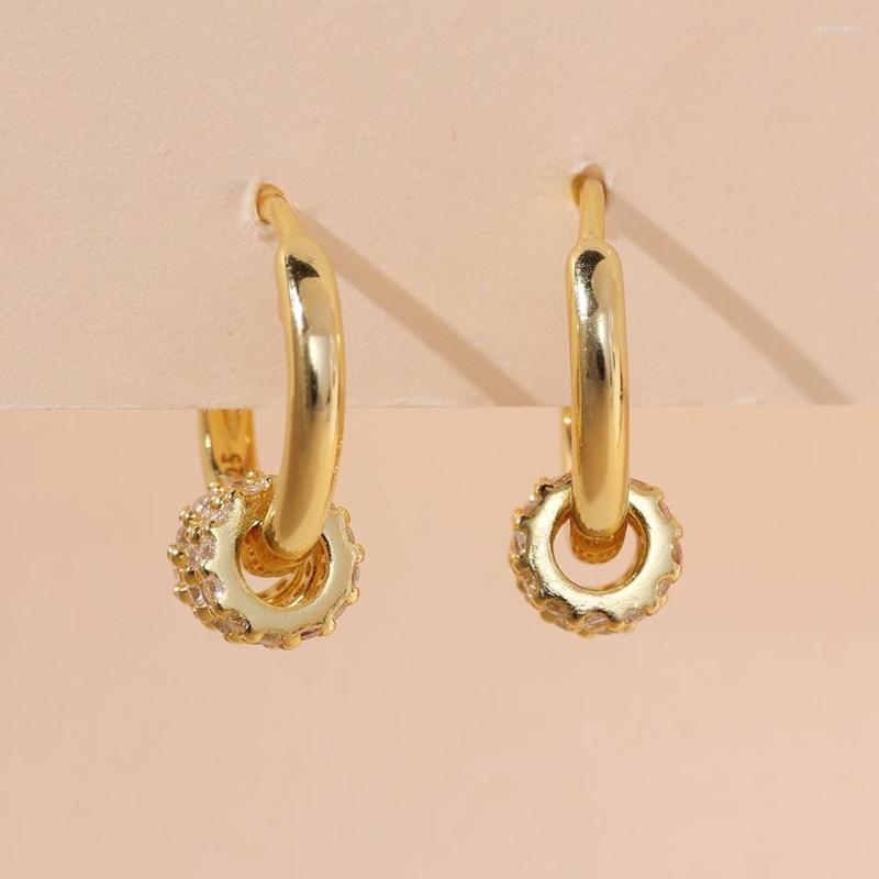 

Hoop Earrings Real 925 Sterling Silver Luxury Zircon Lucky For Women Fashion Wedding Party Piercing Ear Buckle Jewelry