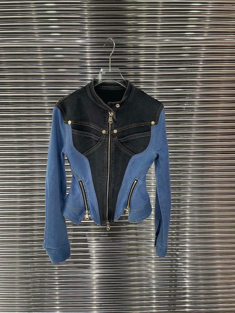

Women' Jackets 2023 Autumn Women High Quality Patchwork Denim Jacket Female Chic Cowboy Coat Outerwear Ddxgz2 4.22, Blue