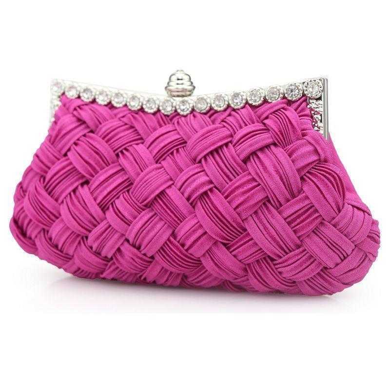 

Evening Bags 2023 New Items Womens Mobile Wallet Knitting Dinner Bag Female Diamond Inlaid Banquet Solid Color Clutch 230427, Beige