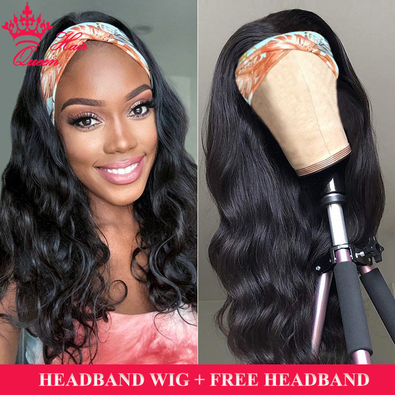

Headband Wig Body Wave / Straight / Water Wave / Kinky Curly / Loose Deep / Deep Wave Human Raw Hair Wig With Headband Brazilian For Women Glueless Virgin Human Hair, Natural color