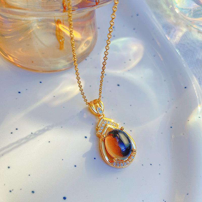 

Choker 2023 Fashion Trend Unique Design Exquisite Zircon Color Changing Colorful Pendant Necklace Men And Women Jewelry Party Gifts