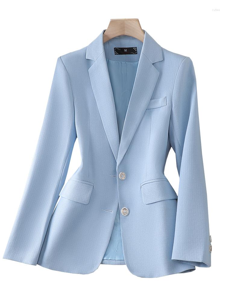 

Women' Suits Autumn Winter Blue Blazer Women Ladies Female Single Button Full Sleeve Business Work Wear Formal Jacket