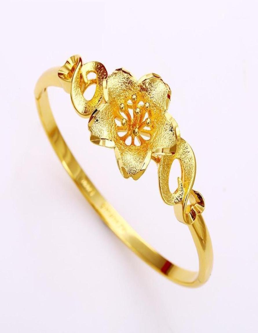 

Bangle Flower Patterned Dubai Yellow Gold Filled Women039s Bracelet Diameter 57MM11211601