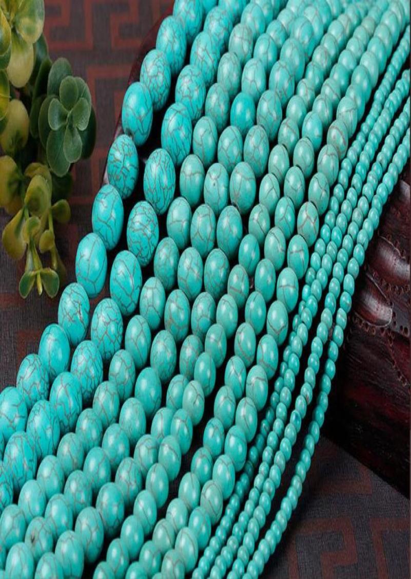 

2017 Turquoise manual DIY beads 4mm 6mm 8mm 10mm 12mm 14mm Turquoise Bead Fit Bracelet Necklace9042320
