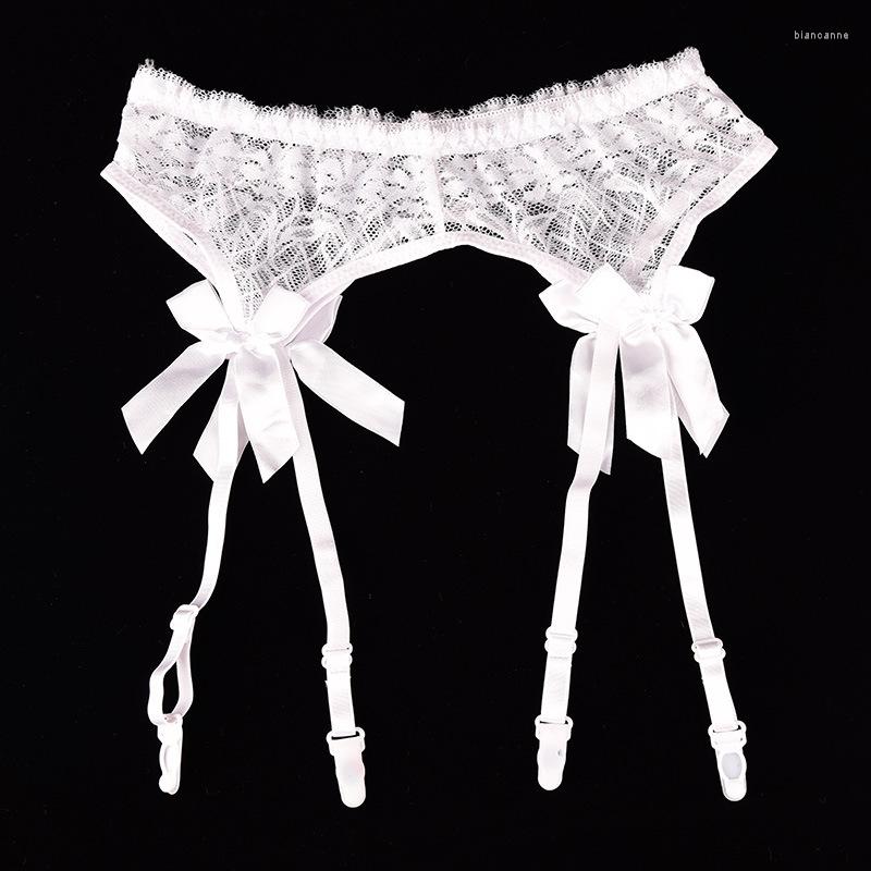 

Garters 2023 Sheer Lace Ligas Sexy Top Thigh Highs Garter Belt Stockings Bondage Lingerie Suspender Set, White