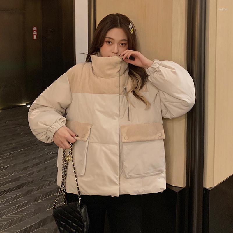 

Women's Trench Coats Purple Cotton Padded Jacket Women Clothing Autumn Winter 2023 Korean Students Thick Parkas Girls Jackets D698