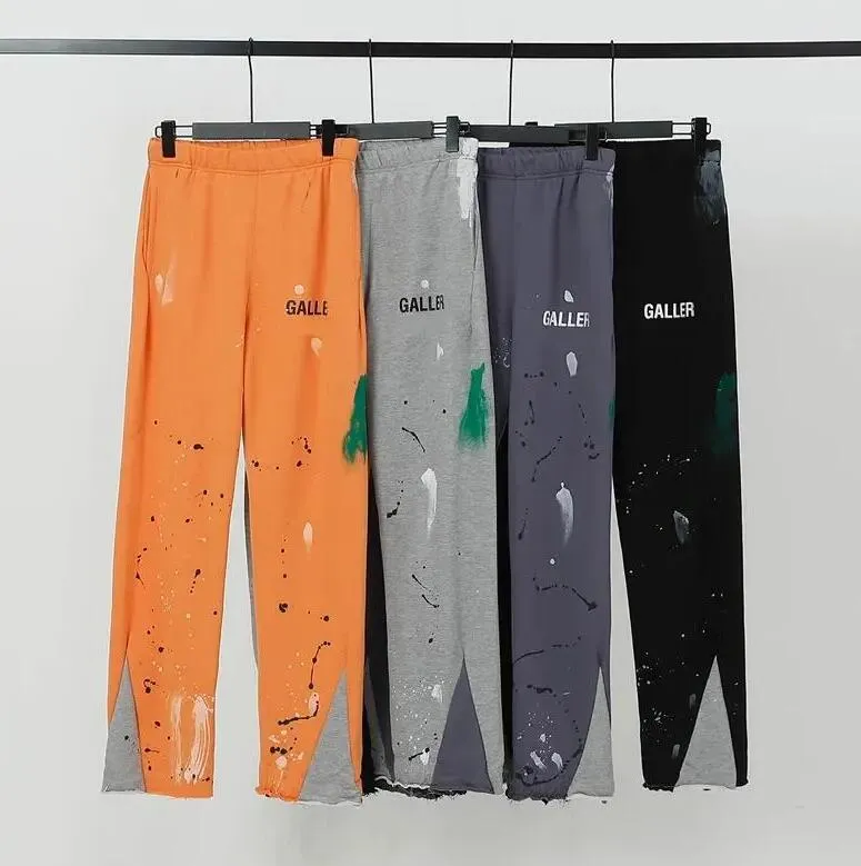 

Designer Fashion Mens Jeans Pants Galleries Sweatpants Dept Speckled Letter Print Men's Women's Couple Loose Versatile Casual Pants Stra IDn, 19