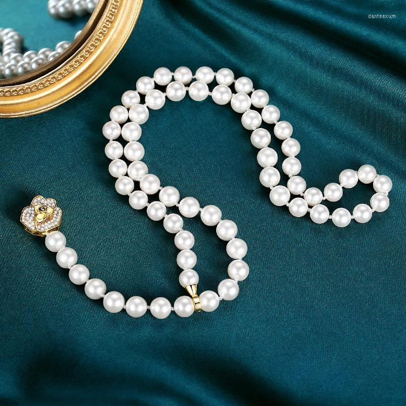 

Chains Natural Mother Pearl Necklace Women Sweater Chain Pendant Long Versatile Accessories High-grade Beaded Jewelry Wholesale