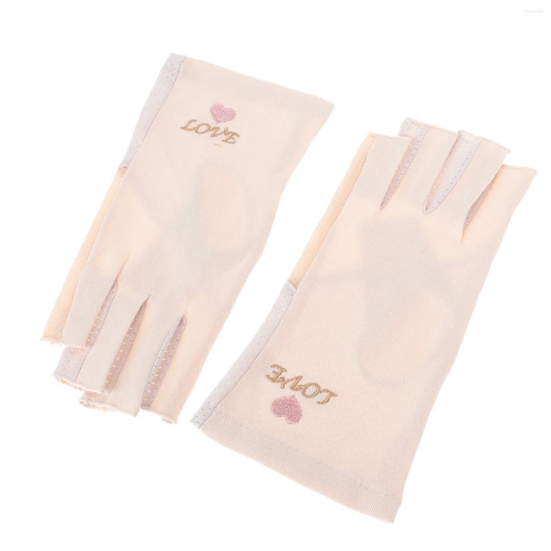 

Nail Dryers Fingerless Mittens Manicure Gloves Half Skin Care Accessories Sunblock Cover Tech Protection, Fleshcolored