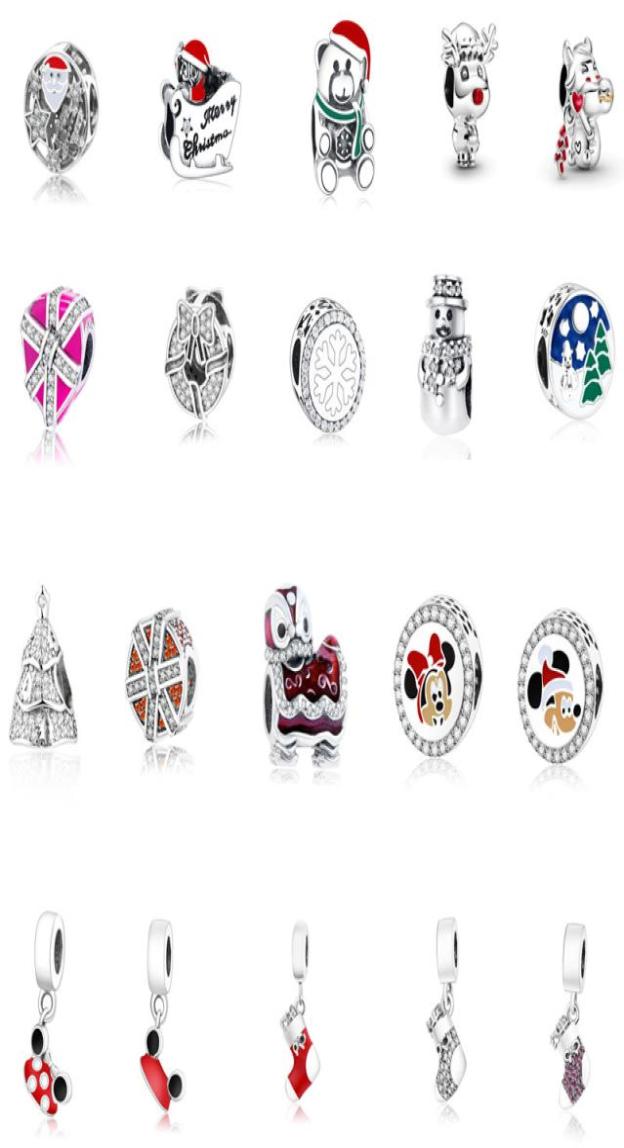 

New s925 Sterling Silver Loose Beads Christmas Hat Socks Gift Charm DIY Ladies Jewelry Original Fit Pandora Bracelet Necklace Char3240519