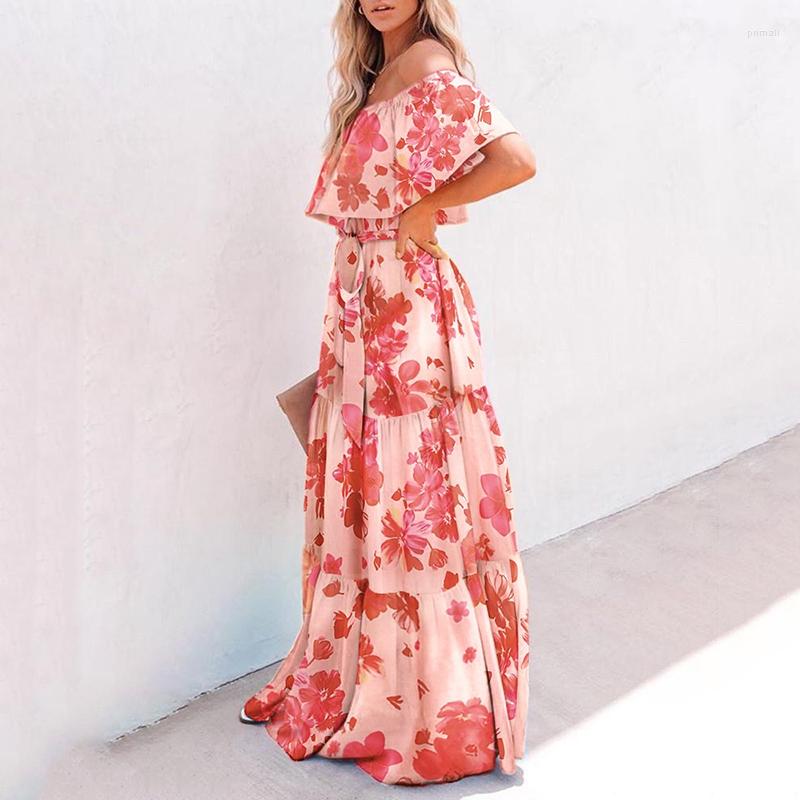 

Casual Dresses 2023 Women's Breast Wrapped Print Gradual Color Change Large Swing Skirt Sleeveless Wear Shopping Seaside Long Dress, Style 6