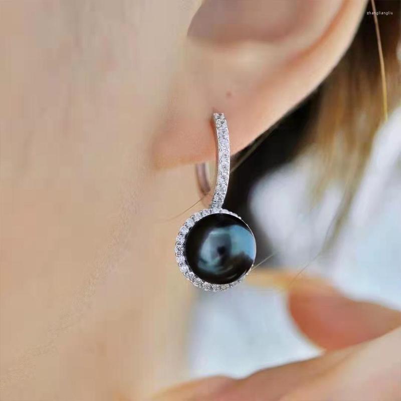 

Dangle Earrings Huitan Trendy Luxury Women Black Simulated Pearl Ly Designed Ear Piercing Accessories Temperament Wedding Jewelry