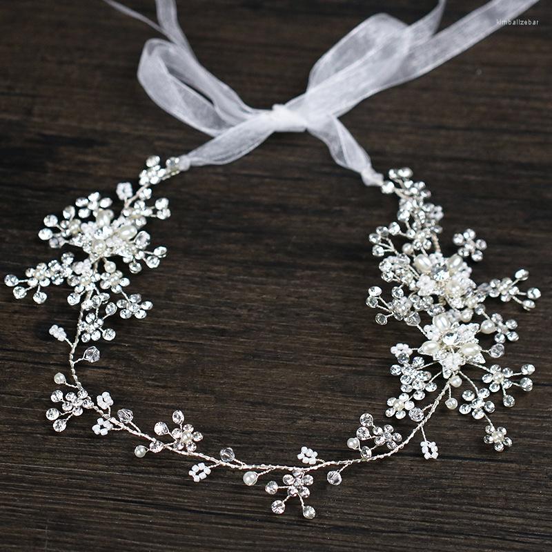 

Hair Clips Bridal Accessories Rhinestone Flowers Band Wedding Dress Headdress Jewelry