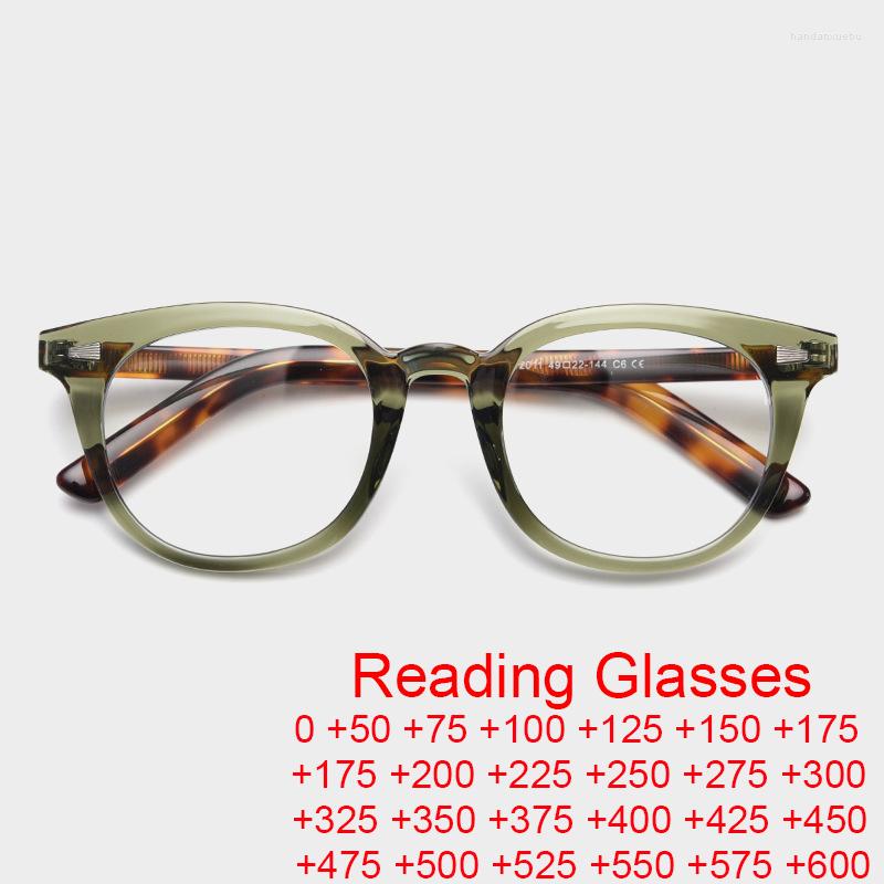 

Sunglasses Anti Blue Light Reading Glasses For Women Men TR90 Retro Transparent Green Round Eyeglasses Computer Presbyopia Eyewear UV400