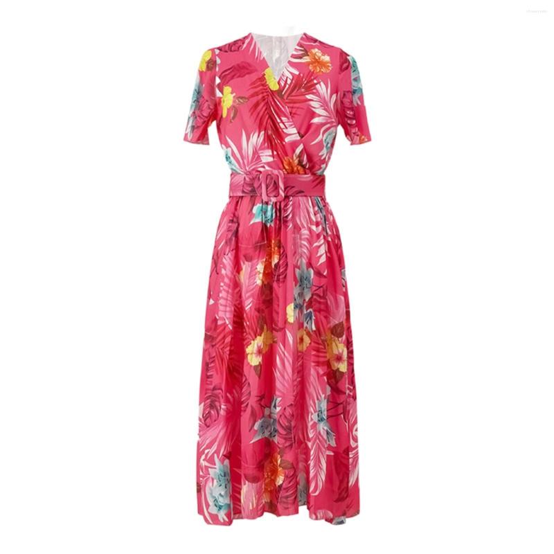 

Casual Dresses Women' Summer Short Sleeved Printed Dress Petite For Women, Red