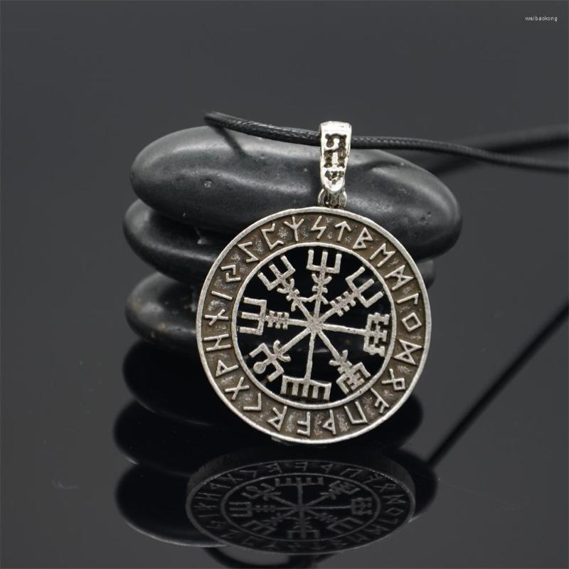 

Pendant Necklaces Nostalgia Viking Vegvisir Runic Runes Amulet Norse Compass Jewelry Vintage Necklace