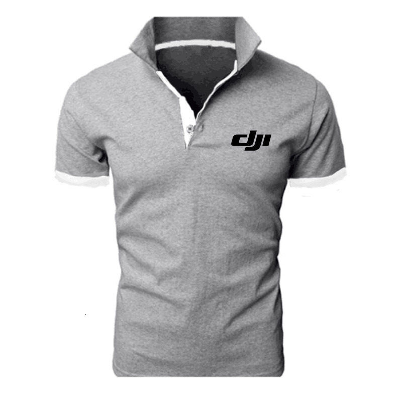 

Men's Polos Brand Tshirt Lapel Casual Shortsleeved Stitching Men For Male DJI Print Pullover Top Man T Shirt 230512, White-h