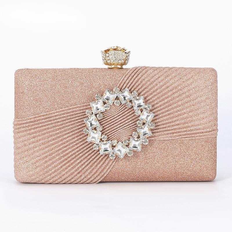

Evening Bags Sequined Womens 2023 New Rose Gold Clutch with Rhinestone Chain Sling Shoulder Party/wedding/luxury Purse 230427, Black