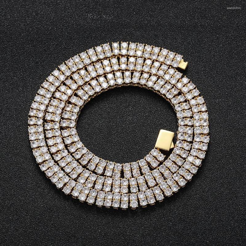 

Chains Hip Hop Jewelry Men And Women Double Line CZ Tennis Chain Necklace BC230