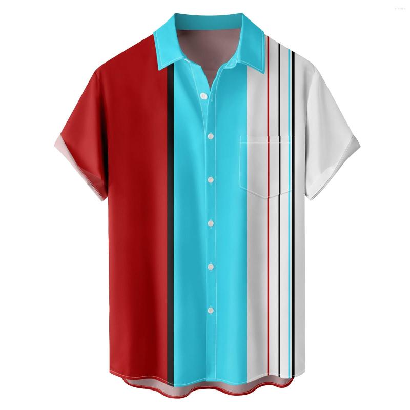 

Men's Casual Shirts Flower Short Sleeved Shirt Men's Summer Beach Style Relaxed Lazy, Blue