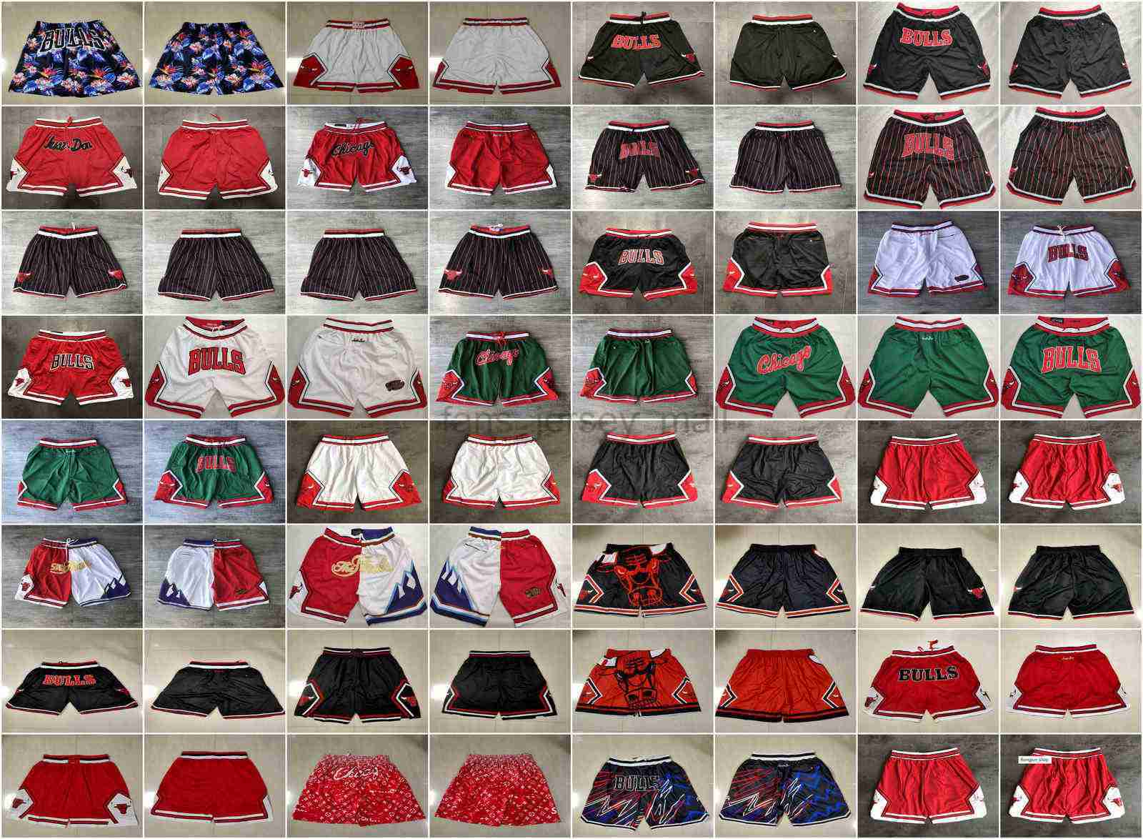 

Team Basketball Shorts Just Don Mesh Retro Stripe Champion Wear Sport Pant With Pocket Zipper Sweatpants Hip Pop Green Red Blue Black White Short, As photo