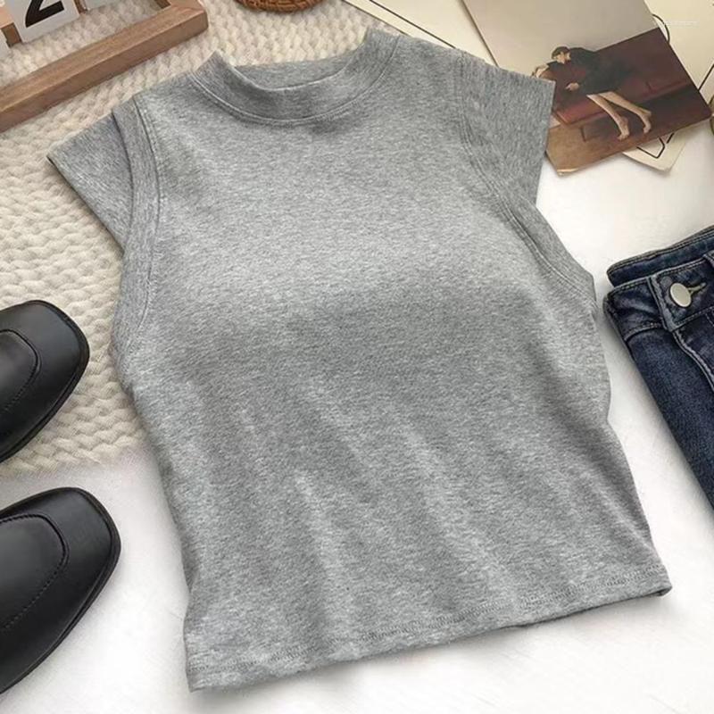 

Women's Tanks Chic Gym Vest Flying Sleeve Anti-pilling Summer Tops Pure Color Camisole Top With Bra Pad, Black