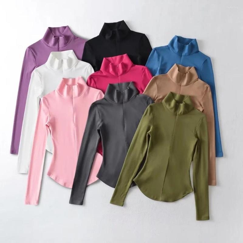 

Women' T Shirts Women' Sweet And Spicy Wind Spring Autumn Plus Down Tops Female 2023 Standing Collar Half-zip Slim Sexy Short T-shirt, Black