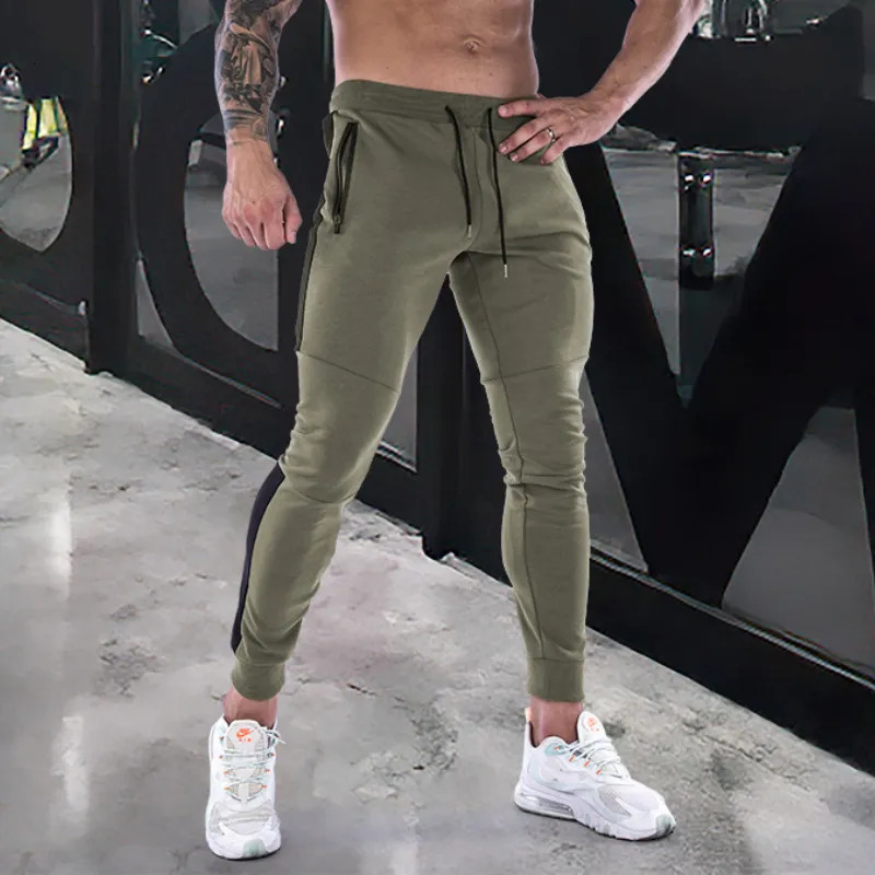 

Men' Pants Bodybuilding Training Bottoms Skinny Joggers Men Running Sweatpants Cotton Track Gym Fitness Sports Trousers 230512, Army green