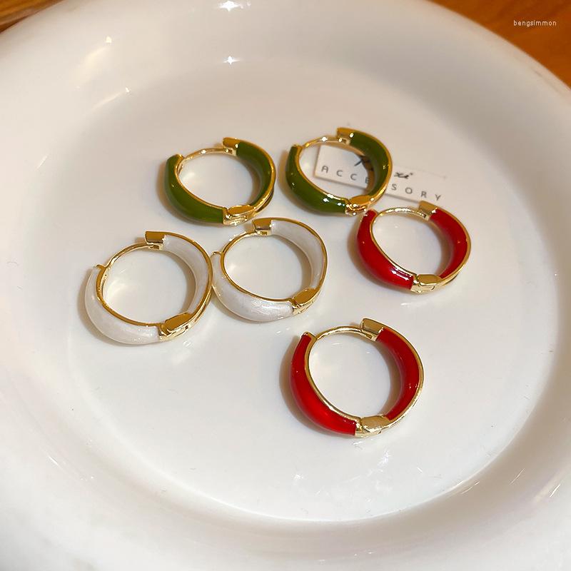 

Hoop Earrings Fashion Neon Candy Color Enamel Gold Huigge Earring Auricle Jewelry Cartilage Lobe Ear Piercing For Girl Women