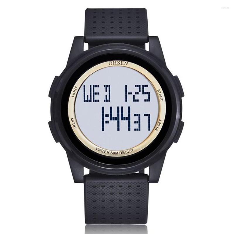 

Wristwatches Silicone Strap Digital Watch Men Sport Watches Electronic Led For Women Clock Waterproof Wristwatch Relogio Masculino, Rose gold