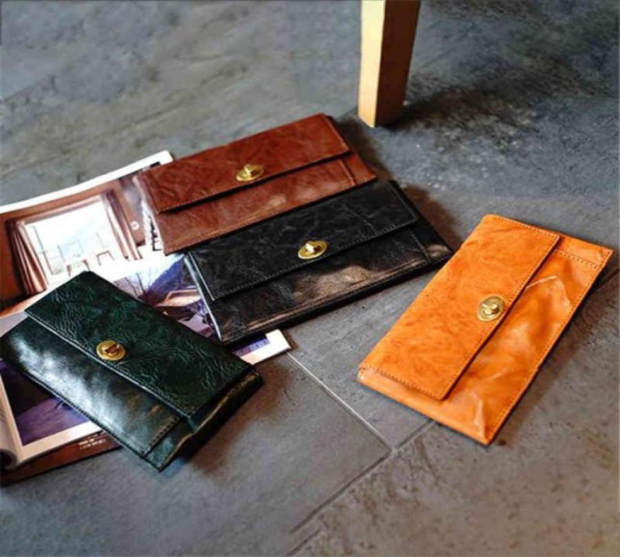 

Unisex Wallets Card Holders Mens Hasp Long Money Genuine Cow Leather Retro Handmade Folds Women Small Bags Gift8935388