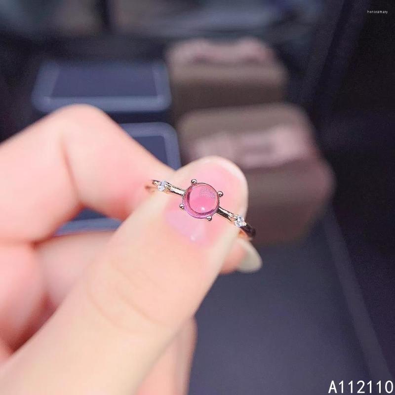 

Cluster Rings Fine Jewelry 925 Sterling Silver Inset With Natural Gemstone Women's Trendy Fashion Round Egg Pyrope Garnet Ring Support