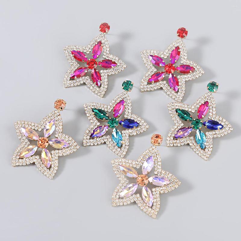 

Dangle Earrings JIJIAWENHUA Star Shape Dangling Rhinestone Women's Dinner Party Wedding Fashion Luxury Jewelry Accessories