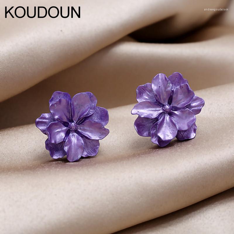 

Stud Earrings Super Fairy Female Simple Flower Trendy Purple Series Forest Small Fresh Jewelry